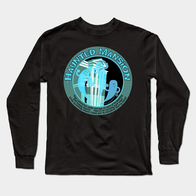 Haunted Mansion (black and blue) Long Sleeve T-Shirt by brodiehbrockie